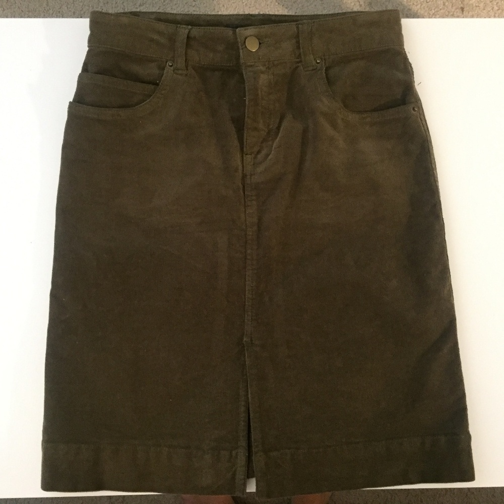 Green Denim Pencil Skirt